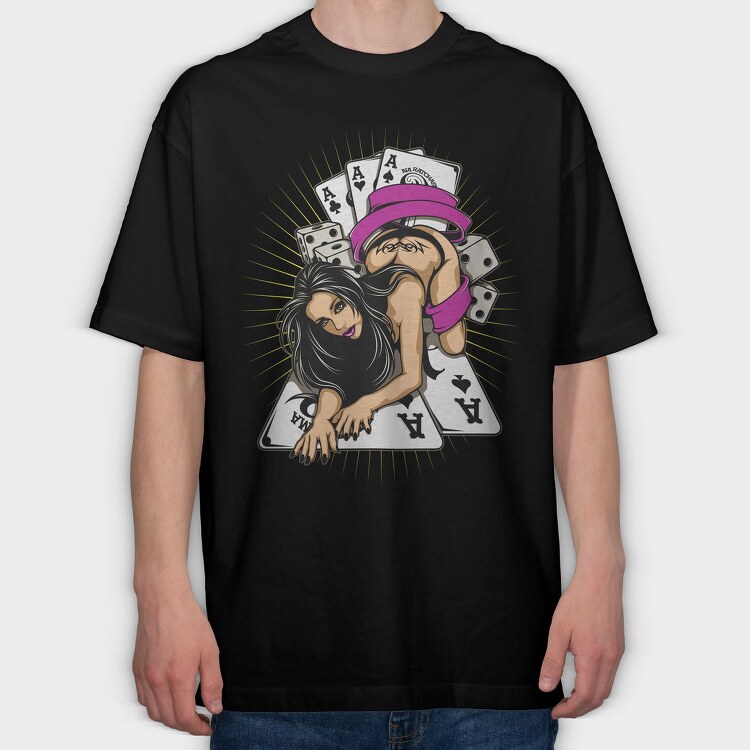 Aces Of Spades, Tricou Oversize Barbati (Unisex)