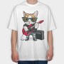 Cat Rockstar, Tricou Oversize Barbati (Unisex)