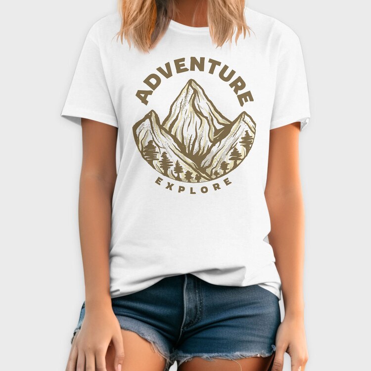 Adventure Explore Mountain, Tricou Barbati (Unisex)