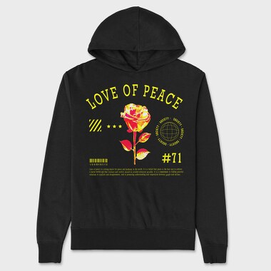 Love of Peace Yellow, Hanorac Oversize Barbati (Unisex)