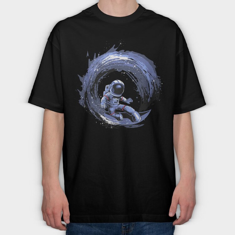 Astronaut Wave Surf, Tricou Oversize Barbati (Unisex)