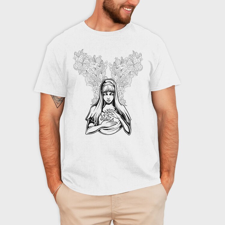 Sacred Heart Of Mary, Tricou Barbati (Unisex)