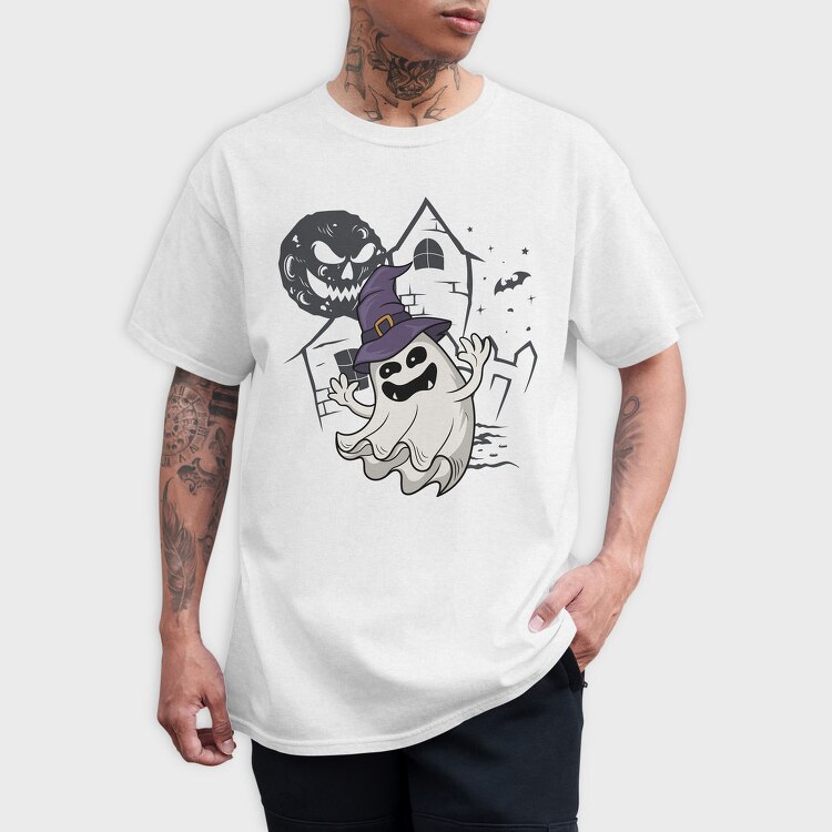 Halloween Ghostly Witch, Tricou Barbati (Unisex)