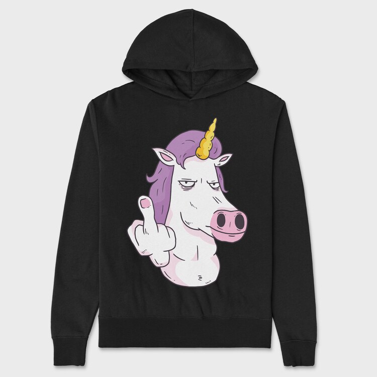 Middle Finger Unicorn, Hanorac Oversize Barbati (Unisex)