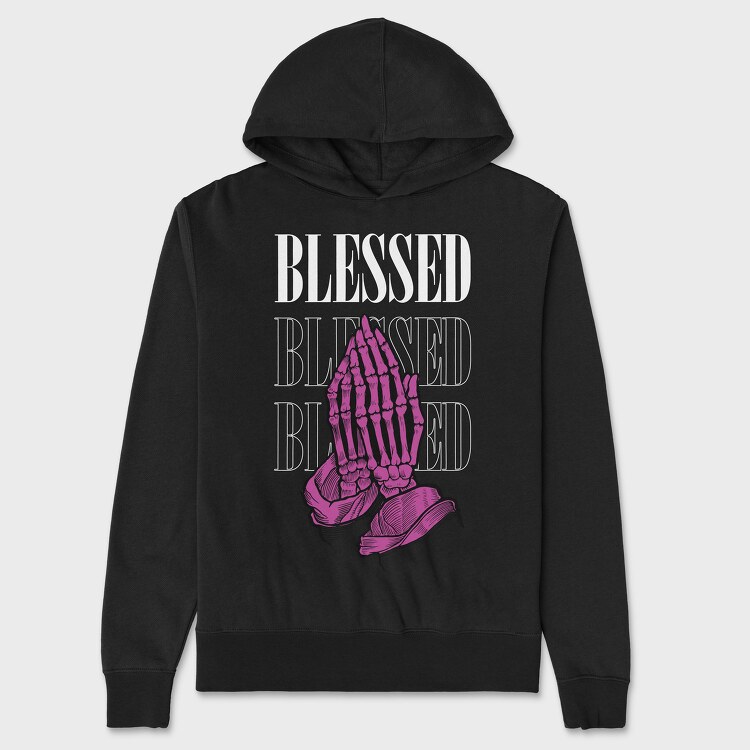 Blessed Skeleton Hands, Hanorac Oversize Barbati (Unisex)