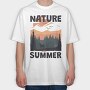 Summer Nature Deer, Tricou Oversize Barbati (Unisex)