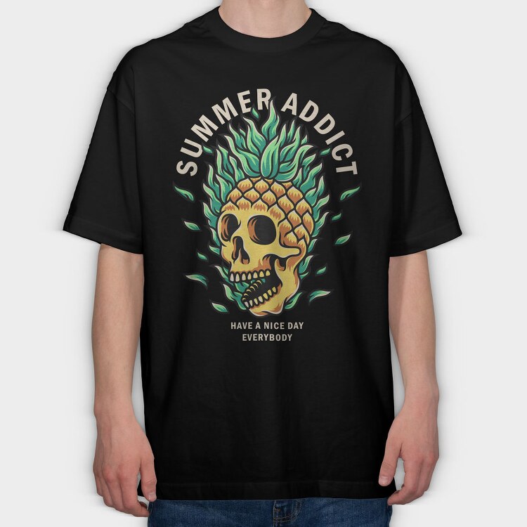 Summer Skull Paradise, Tricou Oversize Barbati (Unisex)