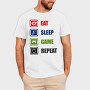Eat Sleep Game Repeat, Tricou Barbati (Unisex)