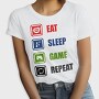 Eat Sleep Game Repeat, Tricou Femei