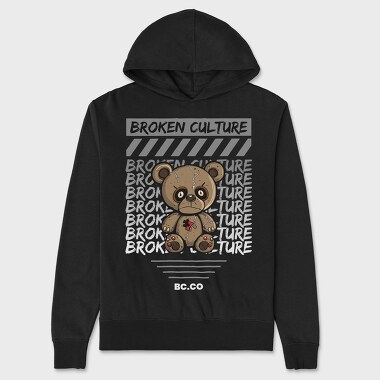 Broken Culture Teddy Bear, Hanorac Oversize Barbati (Unisex)