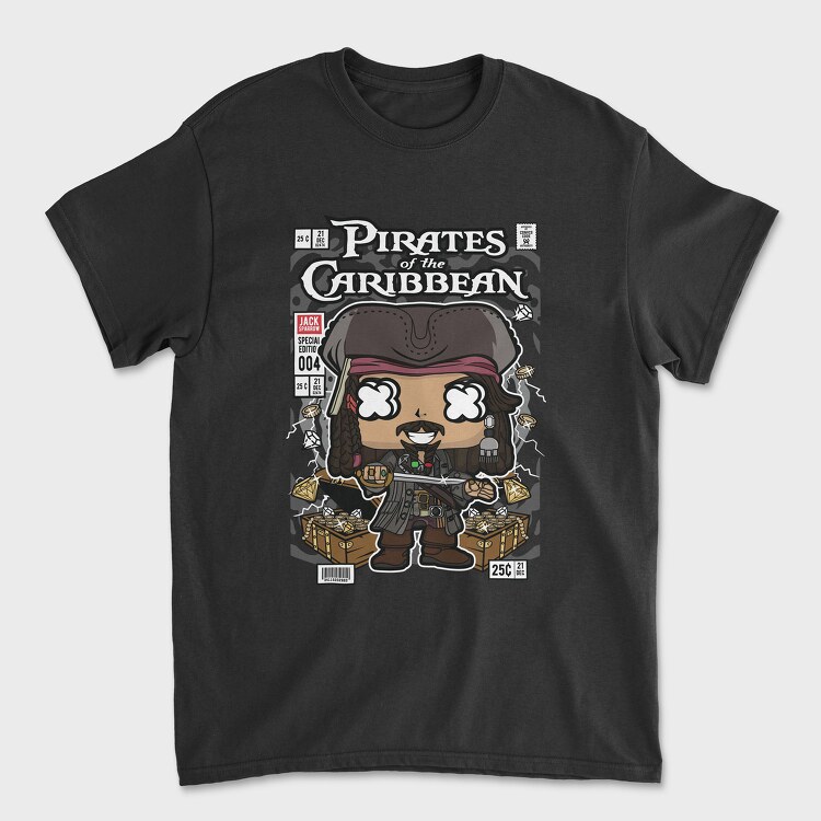 Jack Sparrow Pirates Of The Caribbean, Tricou Barbati (Unisex)