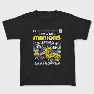 Minions Banana Racing Car, Tricou Copii