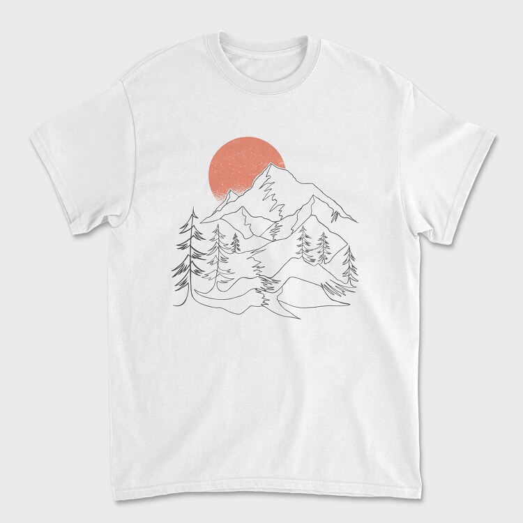 Lineart Landscape, Tricou Barbati (Unisex)