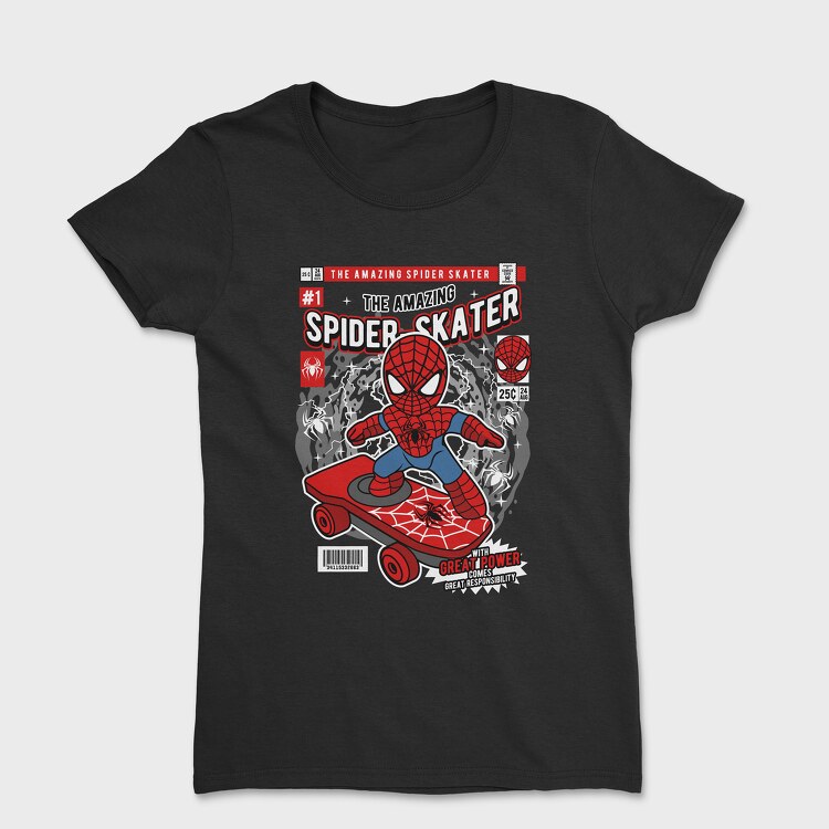 Spiderman Skateboard, Tricou Femei