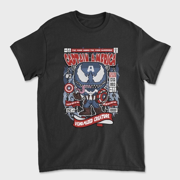 Venom Captain America, Tricou Barbati (Unisex)