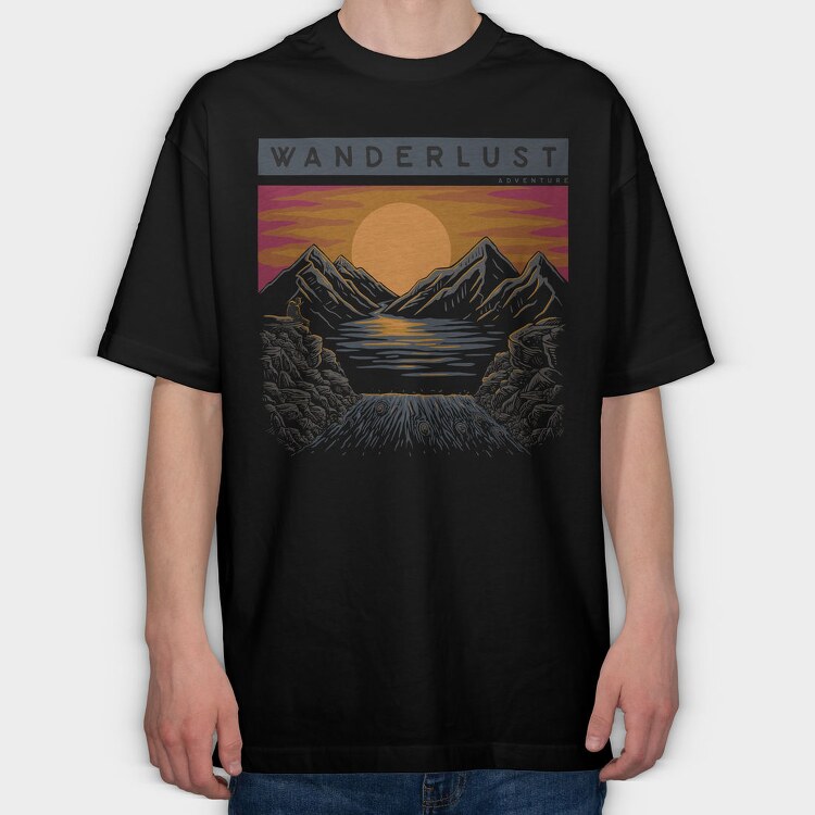 Wanderlust Adventure, Tricou Oversize Barbati (Unisex)