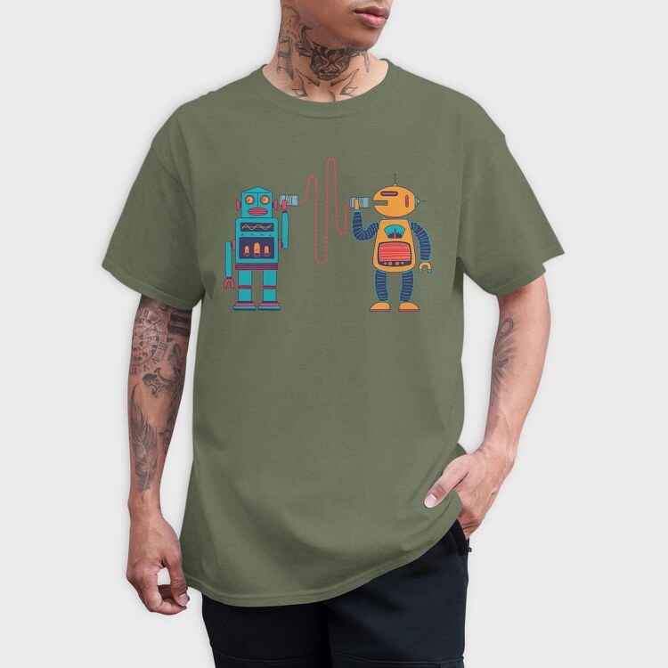 Robots Walkie Talkie, Tricou Barbati (Unisex)