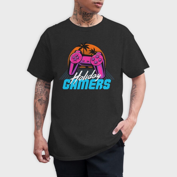 Retro Beach Gamers, Tricou Barbati (Unisex)