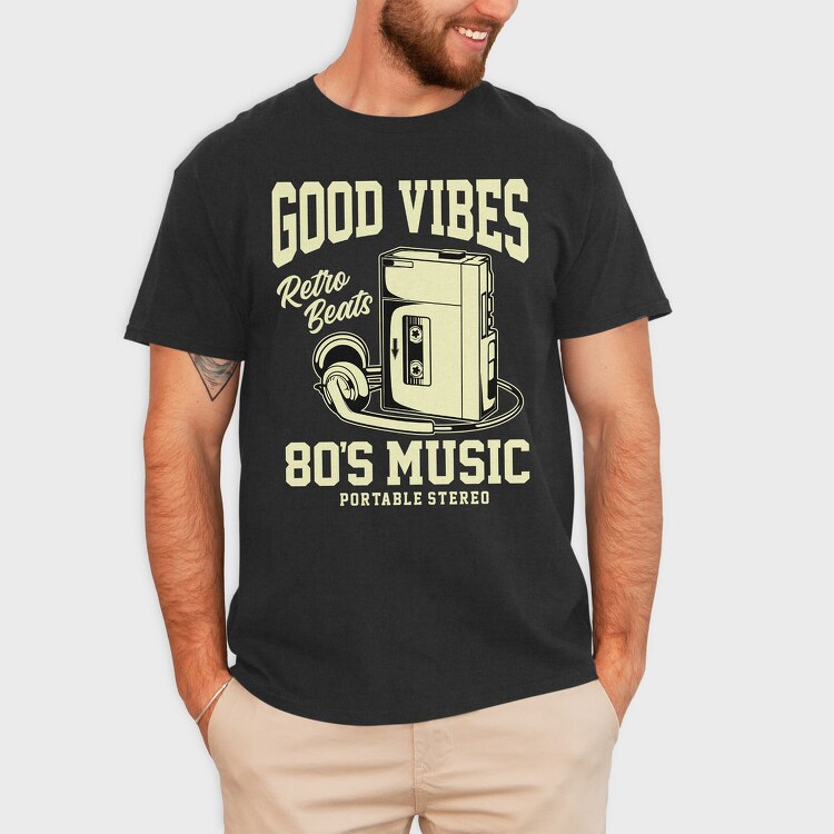 Retro Cassette Beats, Tricou Barbati (Unisex)