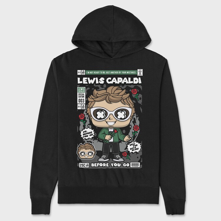 Lewis Capaldi, Hanorac Oversize Barbati (Unisex)