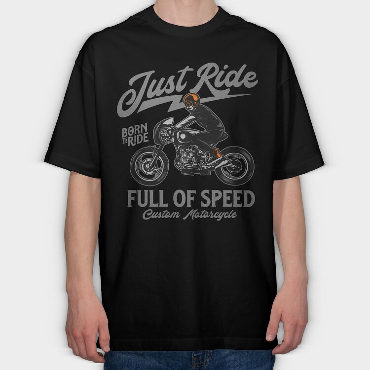 Just Ride Speed, Tricou Oversize Barbati (Unisex)