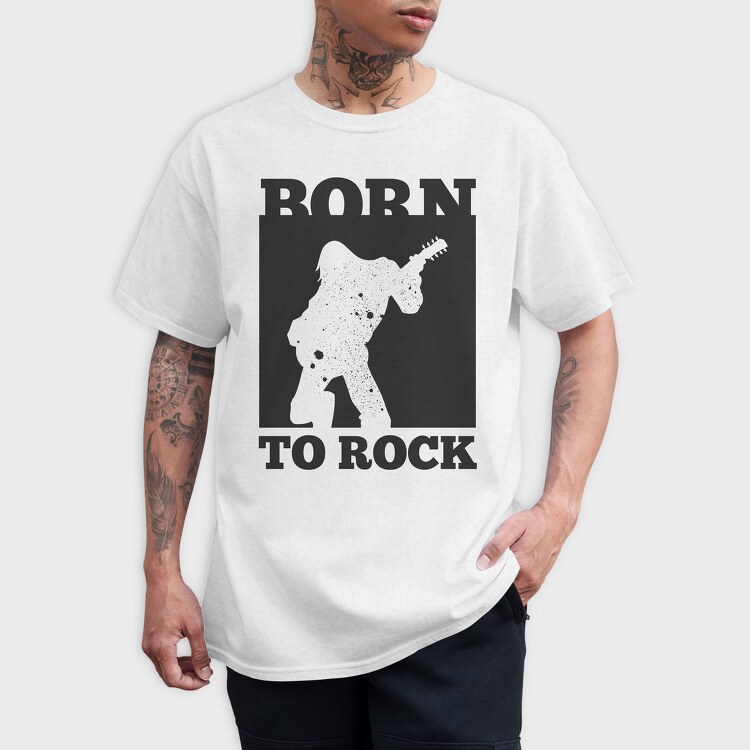 Born To Rock Guitar, Tricou Barbati (Unisex)