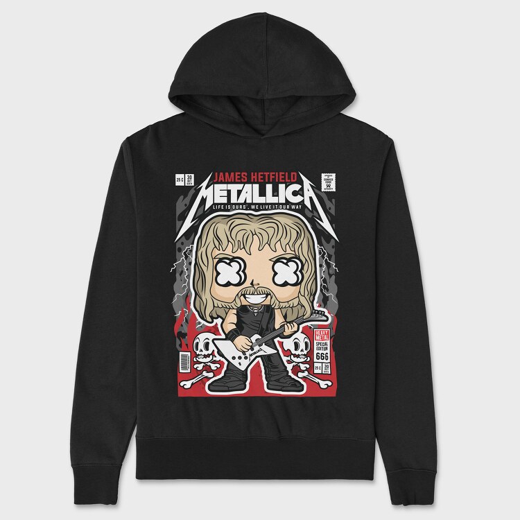 James Hetfield Metallica, Hanorac Oversize Barbati (Unisex)