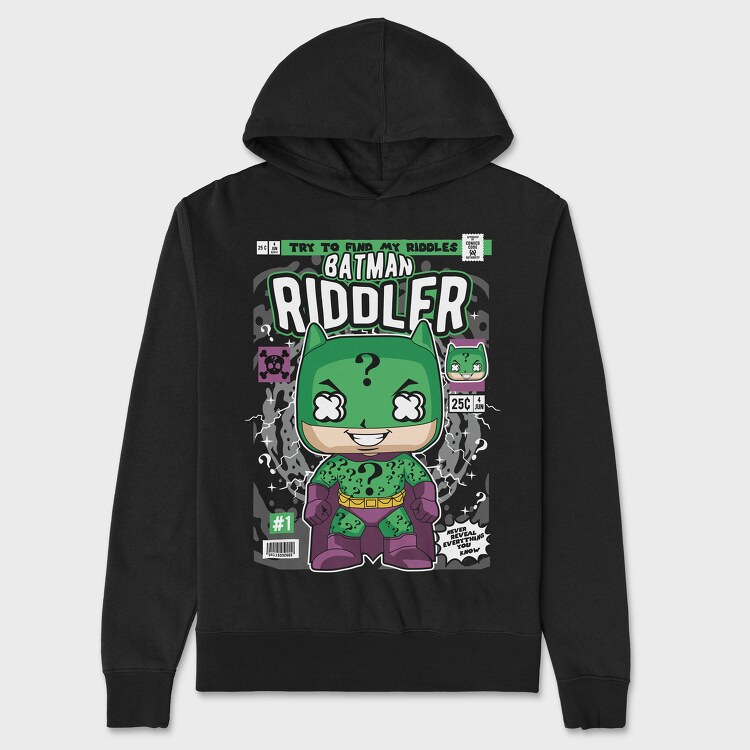 Batman Riddler, Hanorac Oversize Barbati (Unisex)