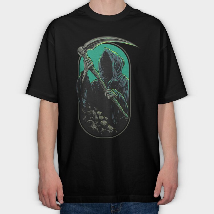 Grim Reaper Neon, Tricou Oversize Barbati (Unisex)