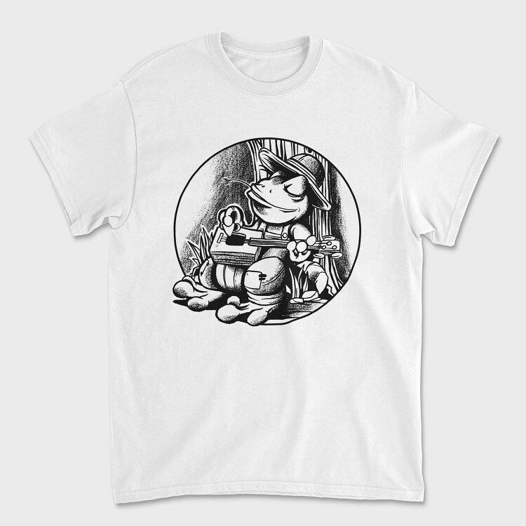 Tricou Barbati (Unisex), Frog With Guitar