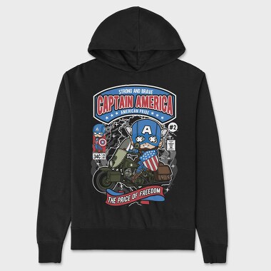 Captain America Motorcycle, Hanorac Oversize Barbati (Unisex)