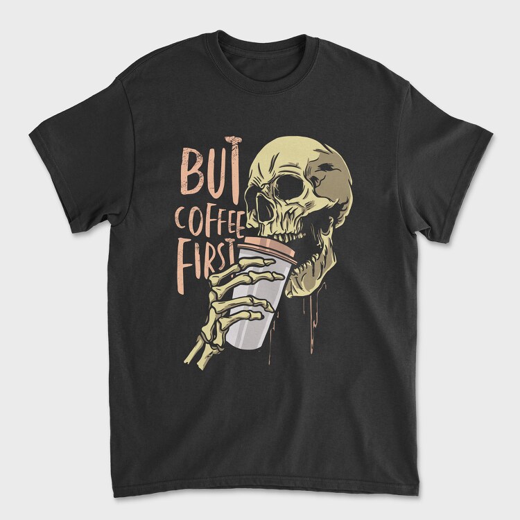 Coffe Skull, Tricou Barbati (Unisex)