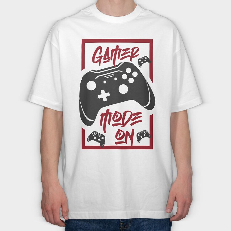 Gamer Mode On, Tricou Oversize Barbati (Unisex)