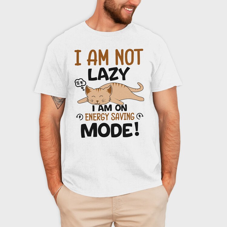 Lazy Cat Energy Saver, Tricou Barbati (Unisex)