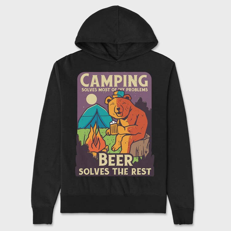 Camping and Beer, Hanorac Oversize Barbati (Unisex)