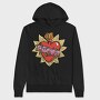 Flaming Heart Roses, Hanorac Oversize Barbati (Unisex)
