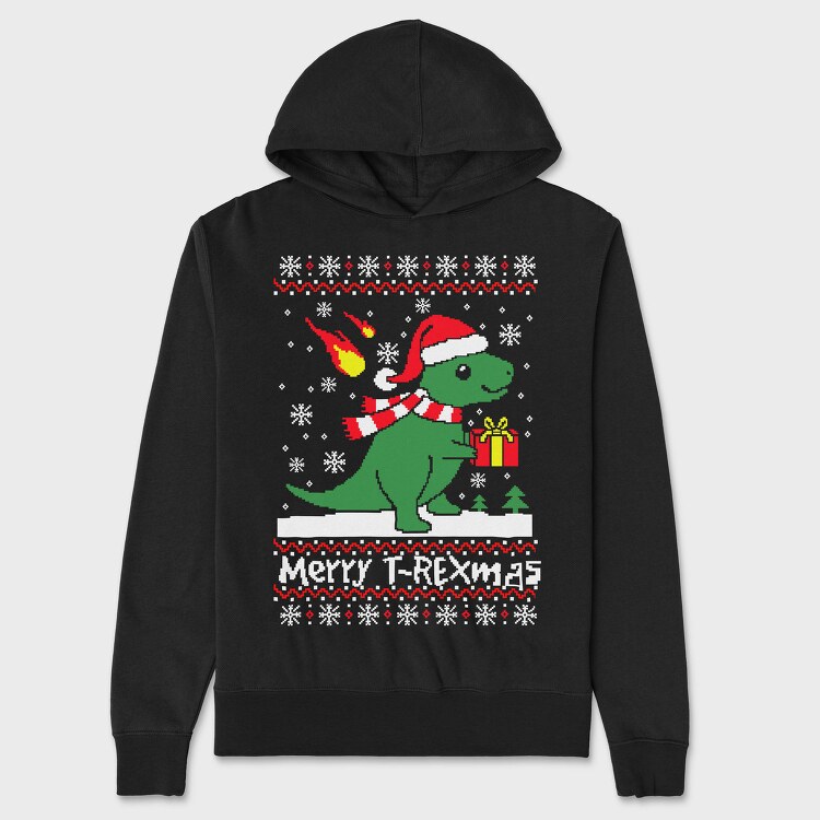 Dino Xmas Sweater, Hanorac Oversize Barbati (Unisex)