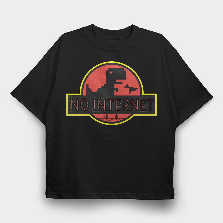 No Internet Dinosaur, Tricou Oversize Barbati (Unisex)