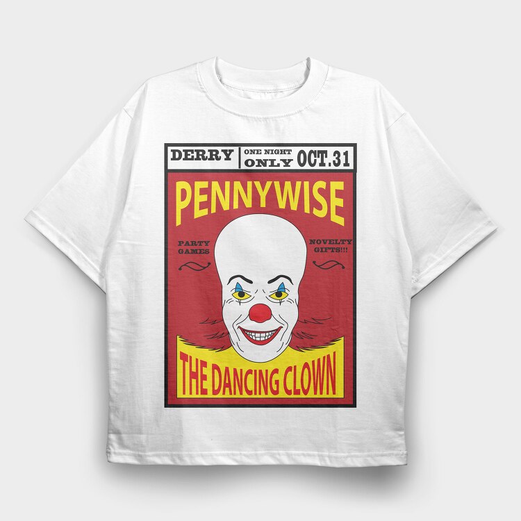 Pennywise Party Night, Tricou Oversize Barbati (Unisex)