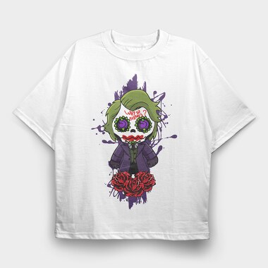 Joker Skull Roses, Tricou Oversize Barbati (Unisex)