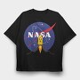 Nasa Rocket Blastoff, Tricou Oversize Barbati (Unisex)