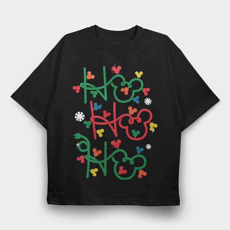Mickey Ho Ho Ho, Tricou Oversize Barbati (Unisex)