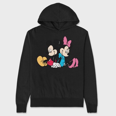 Mickey Minnie Hug, Hanorac Oversize Barbati (Unisex)
