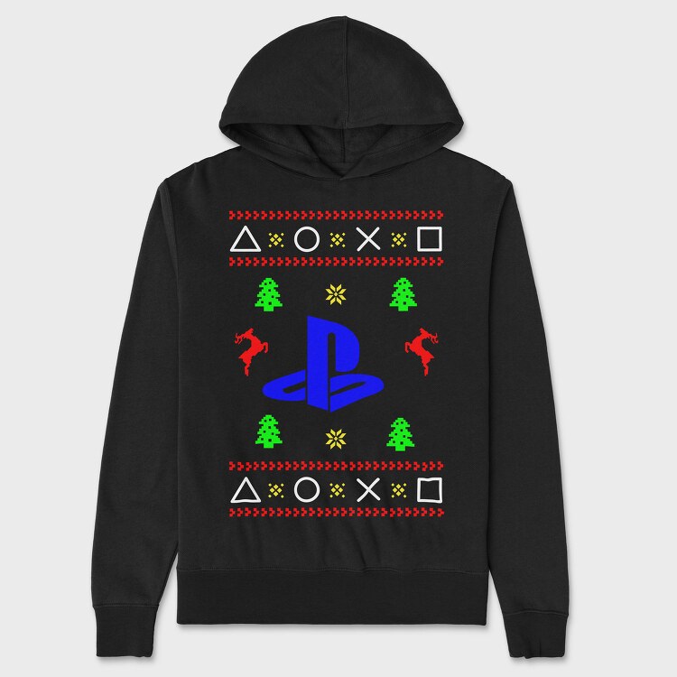 Playstation Xmas Sweater, Hanorac Oversize Barbati (Unisex)