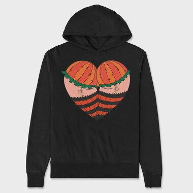 Pumpkin Patch Heart, Hanorac Oversize Barbati (Unisex)