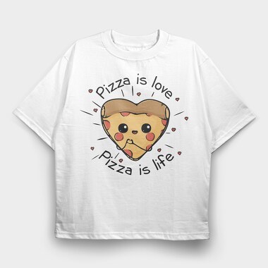 Pizza Love Slice, Tricou Oversize Barbati (Unisex)