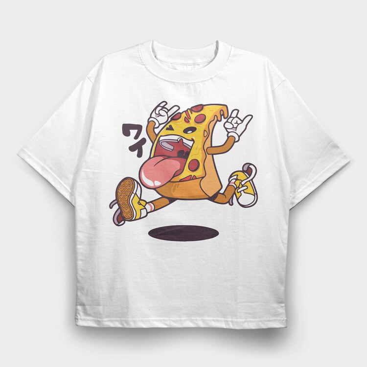 Pizza Rockstar, Tricou Oversize Barbati (Unisex)