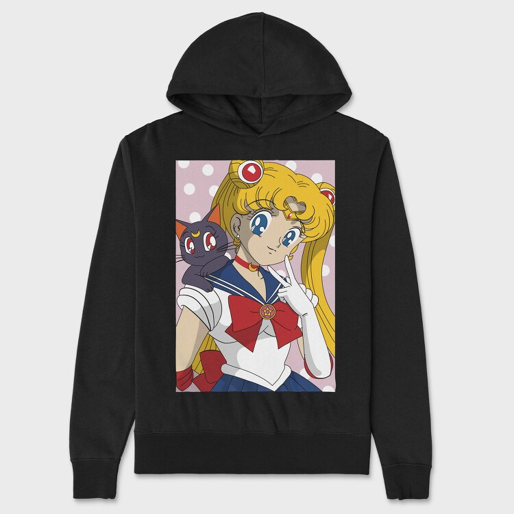 Sailor Moon Moonlight 2, Hanorac Oversize Barbati (Unisex)