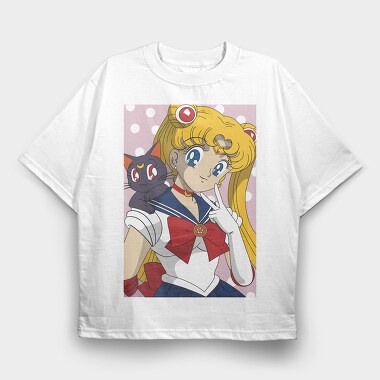 Sailor Moon Moonlight 2, Tricou Oversize Barbati (Unisex)