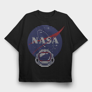Nasa Stripes 1, Tricou Oversize Barbati (Unisex)
